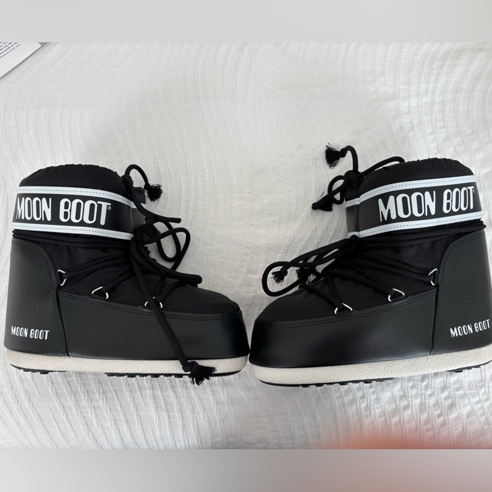 Moon Boot ICON LOW BLACK NYLON BOOTS - Picture 3 of 13